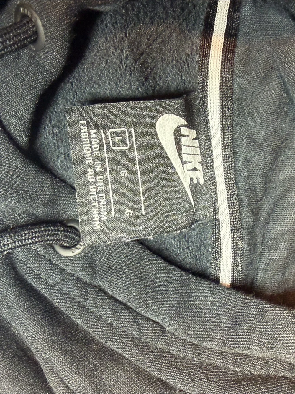 Nike Black Crewneck Crop Hoodie with White Swoosh